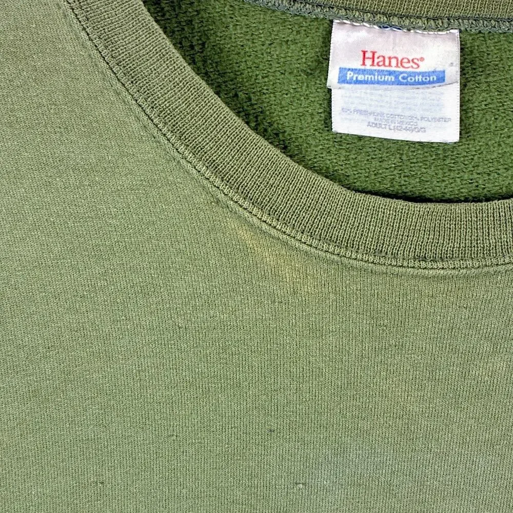 VTG Charger Company Sweatshirt Men L Green 502nd Infantry 2nd Battalion Army